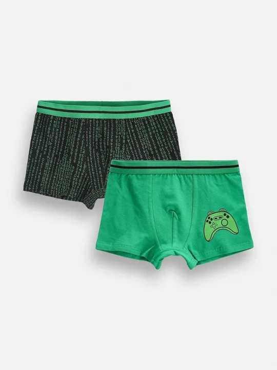 Obrázek produktu Coccodrillo boxerky dětské bavlněné s elastanem 2-pack zelená