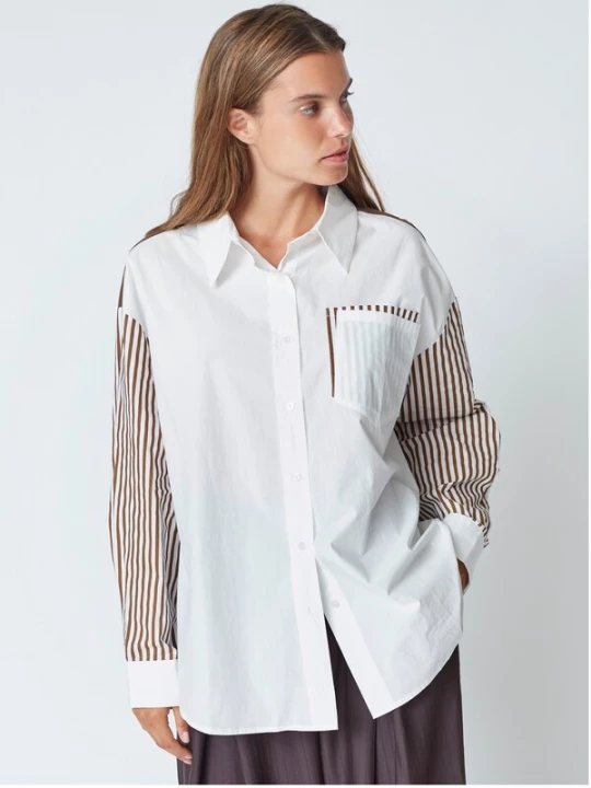 Obrázek produktu co'couture Halenka 'Mio' hnědá / bílá