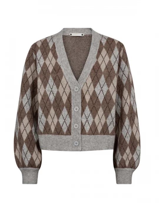 Obrázek produktu co'couture Kardigan 'Row' hnědá / šedá