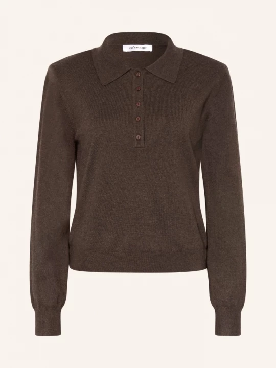 Obrázek produktu Co'couture Pletené Polo Tričko tmavě hnědá