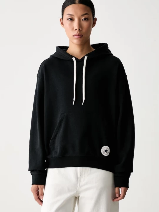 Obrázek produktu Converse mikina s kapucí dámská s bavlnou černá