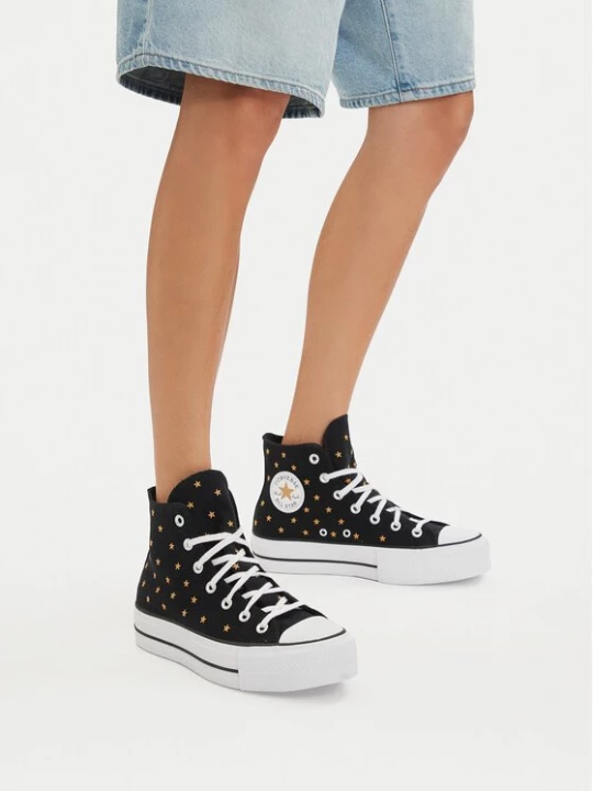 Obrázek produktu Converse Plátěnky Chuck Taylor All Star Lift Platform Embroidered Stars A16113C Černá