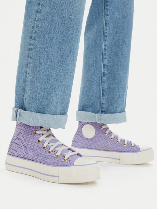 Obrázek produktu Converse Plátěnky Chuck Taylor All Star Lift Platform Knit Kadın Mor A13644C Fialová