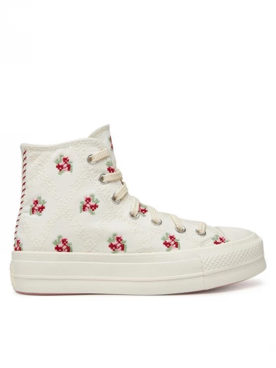 Obrázek produktu Converse Plátěnky Chuck Taylor All Star Lift Platform Rose Cross Stitch A13659C Bílá