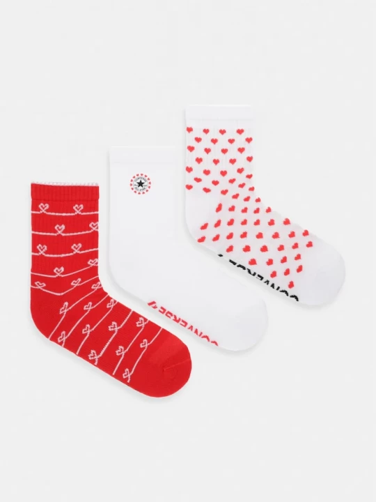 Obrázek produktu Converse ponožky dámské x CHUCKS IN LOVE 3-pack červená