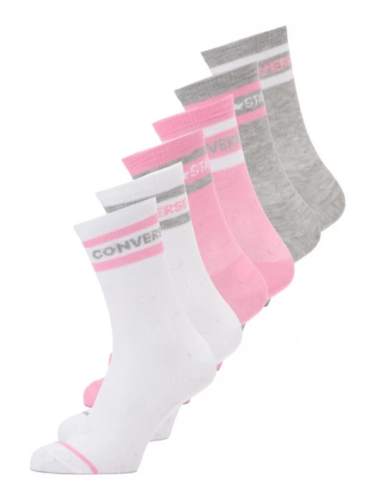 Obrázek produktu CONVERSE Ponožky 'WORDMARK' šedá / růžová / bílá