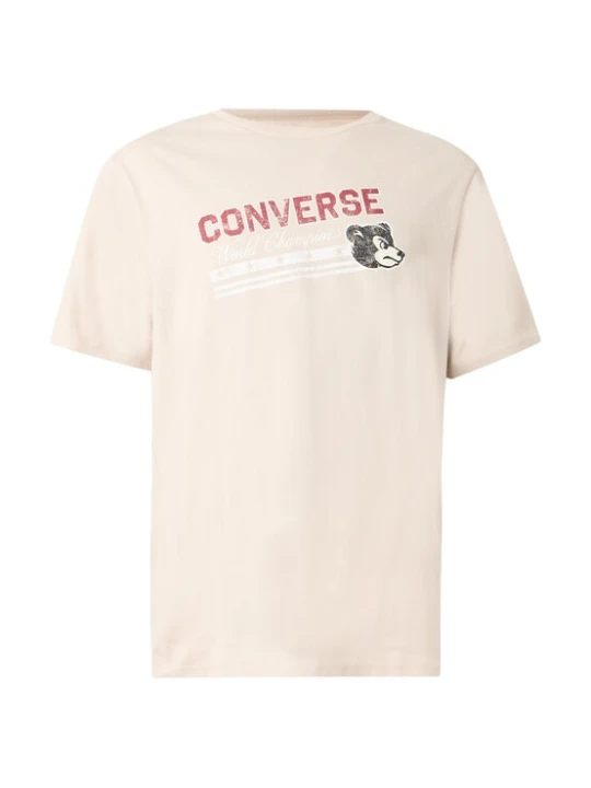 Obrázek produktu CONVERSE Tričko 'FIGHTING BEAR' světle béžová / hnědý melír / světle červená / bílá