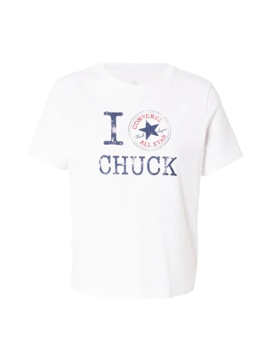 Obrázek produktu CONVERSE Tričko 'I LOVE CHUCK' marine modrá / červená / bílá