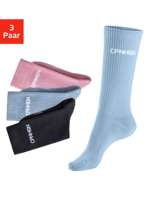 Obrázek produktu Copenhagen Studios Sportovní ponožky světlemodrá / růžová / černá / bílá