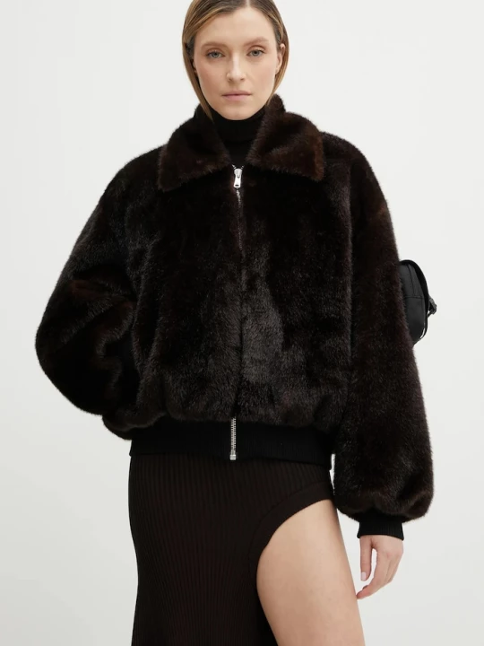 Obrázek produktu coperni Bunda Coperni Faux Fur Bomber hnědá