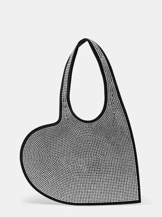 Obrázek produktu coperni Kabelka Crystal-Embellished Mini Heart Tote černá