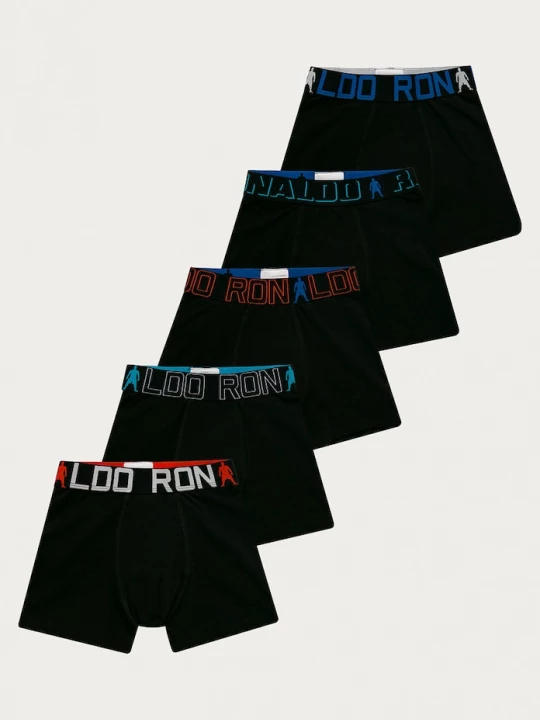 Obrázek produktu CR7 Cristiano Ronaldo - Dětské boxerky (5-pack) černá