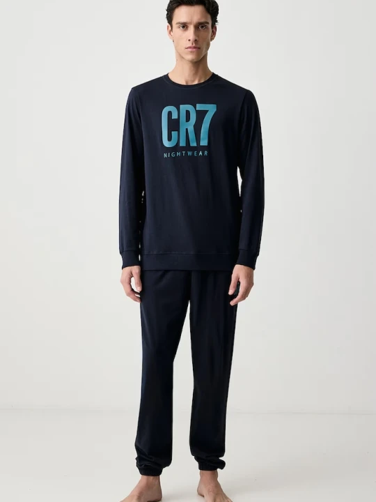 Obrázek produktu CR7 Cristiano Ronaldo dvoudílné pyžamo pánské bavlněné námořnická modř