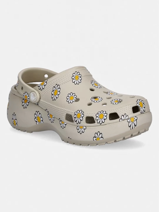 Obrázek produktu Crocs pantofle na platformě dámské Classic Platform Floral Clog béžová