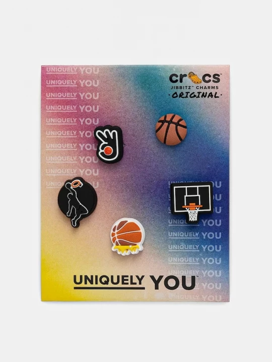 Obrázek produktu Crocs Připínačky na dětské boty Crocs Basketball Team 5 Pack 5-pack černá