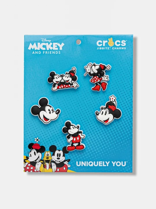 Obrázek produktu Crocs Připínačky na dětské boty Crocs Mickey and Minnie PVC 5Pck 5-pack červená