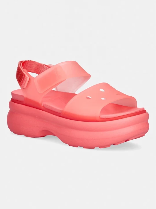 Obrázek produktu Crocs sandály na platformě dámské Soho Frosted Y Strap Sandal růžová