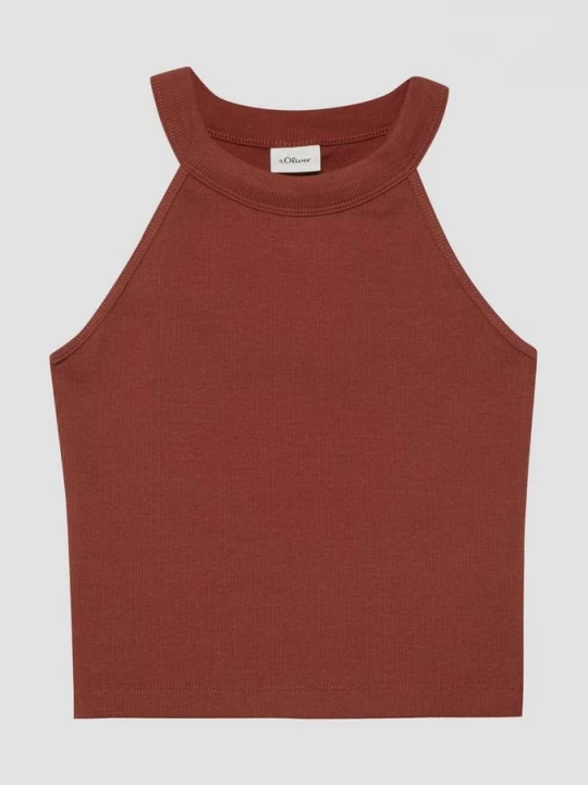 Obrázek produktu Crop top s žebrovanou strukturou s.Oliver červená