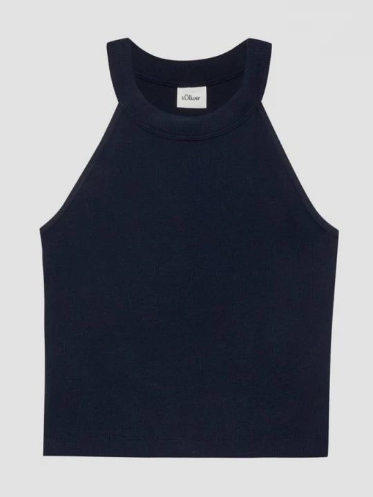 Obrázek produktu Crop top s žebrovanou strukturou s.Oliver modrá