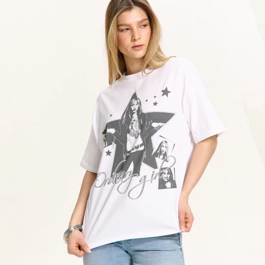 Obrázek produktu Cropp - Bílá tričko s potiskem Hannah Montana - bílá