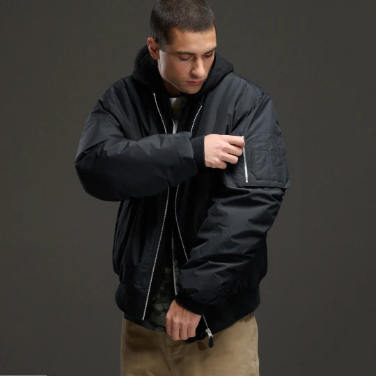 Obrázek produktu Cropp - Bunda bomber s kapucí - černý