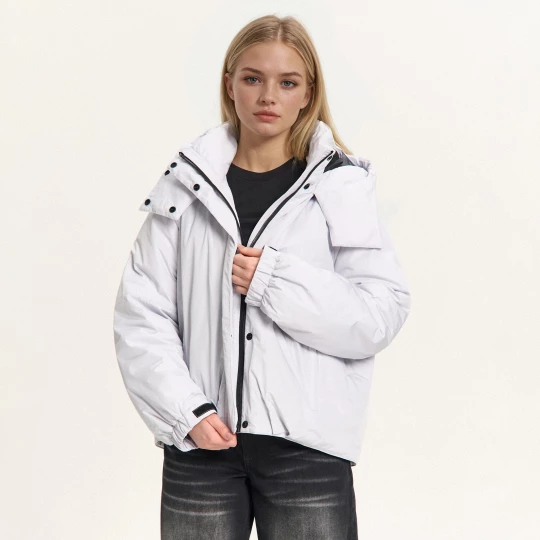 Obrázek produktu Cropp - Bunda bomber s kapucí - světle šedá