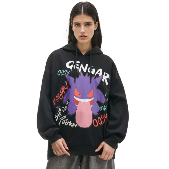 Obrázek produktu Cropp - Černá mikina s kapucí a potiskem Pokémon Gengar - černý