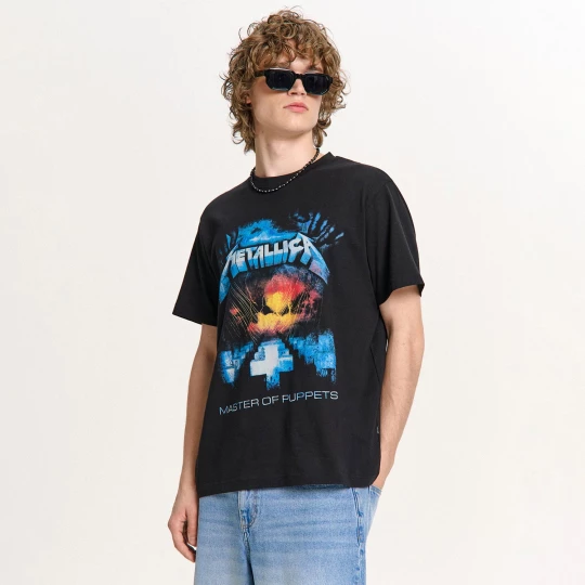 Obrázek produktu Cropp - Černé tričko s potiskem Metallica - černý