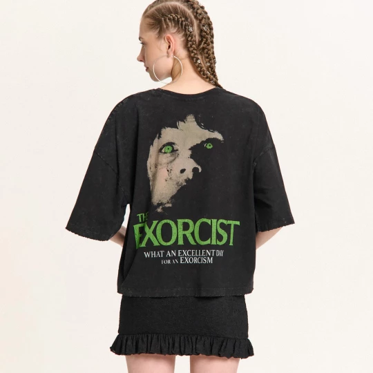 Obrázek produktu Cropp - Černé tričko s potiskem The Exorcist - černý