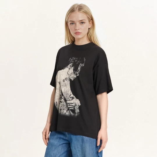 Obrázek produktu Cropp - Černé tričko s potiskem Yungblud - černý