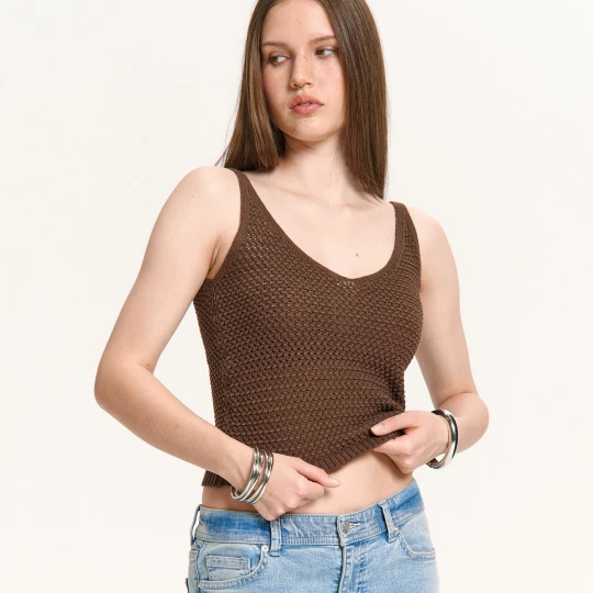 Obrázek produktu Cropp - Halenka bez rukávů - hnědá