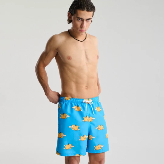 Obrázek produktu Cropp - Koupací šortky s celoplošným potiskem Pokémon Psyduck - modrá