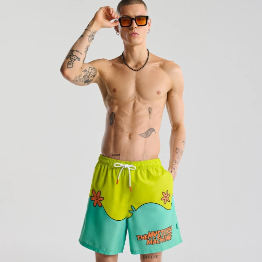 Obrázek produktu Cropp - Koupací šortky s celoplošným potiskem Scooby-Doo - světle zelená