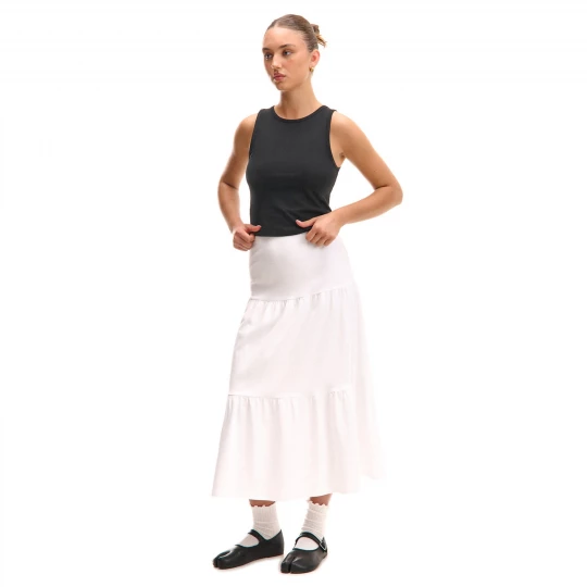 Obrázek produktu Cropp - Midi sukně s volány - bílá