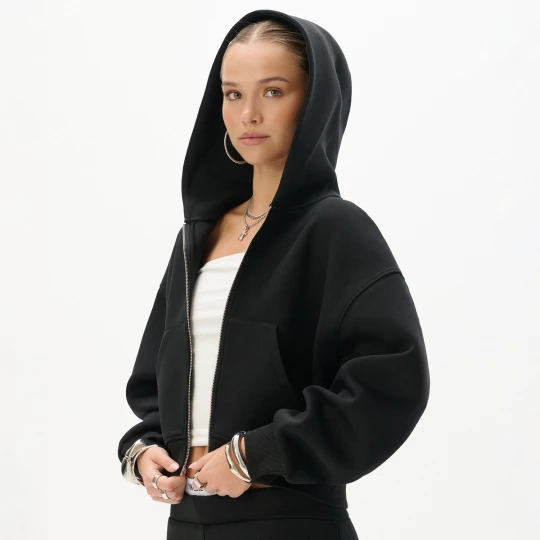 Obrázek produktu Cropp - Mikina na zip s kapucí - černý