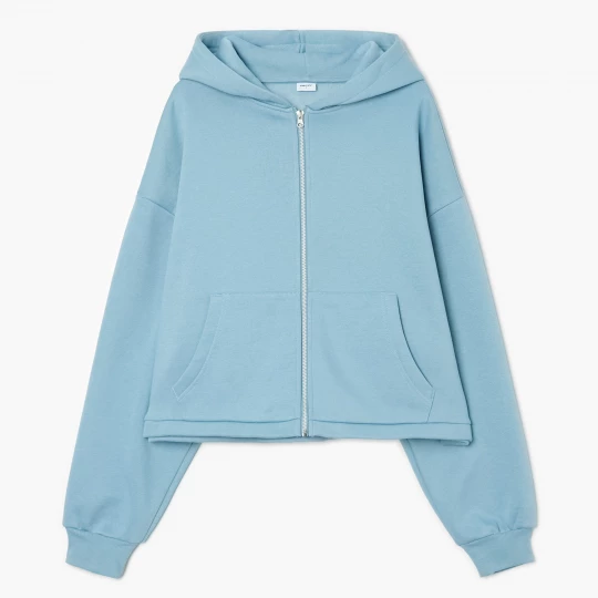 Obrázek produktu Cropp - Mikina na zip s kapucí - ocelově modrá