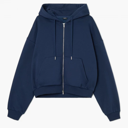 Obrázek produktu Cropp - Mikina na zip s kapucí - tmavomodrá