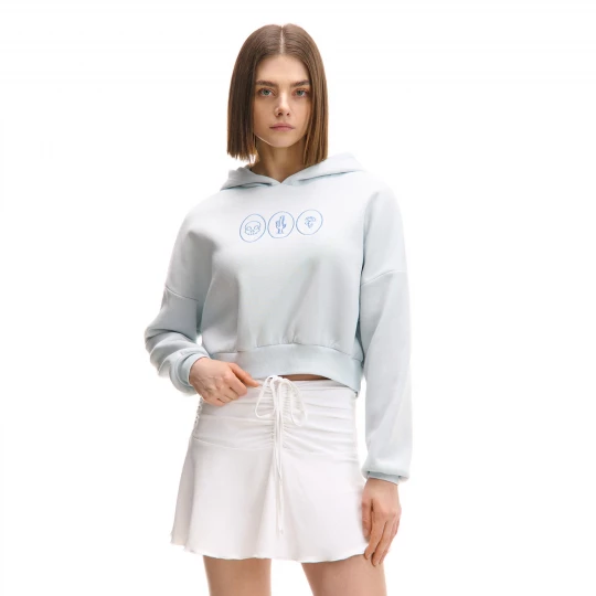 Obrázek produktu Cropp - Mikina s oversize kapucí - bleděmodrá