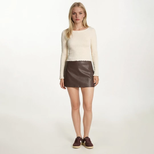 Obrázek produktu Cropp - Minisukně z imitace kůže - hnědá
