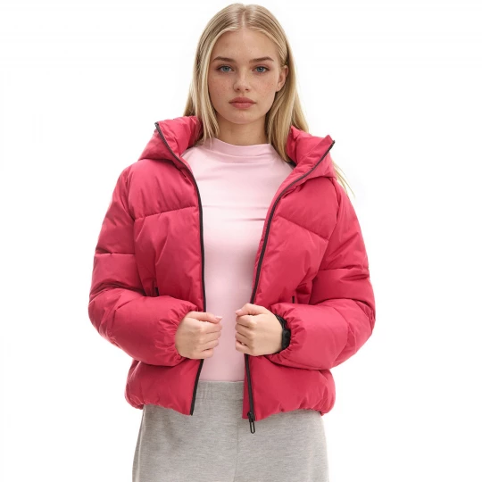 Obrázek produktu Cropp - Prošívaná bunda puffer s kapucí - růže