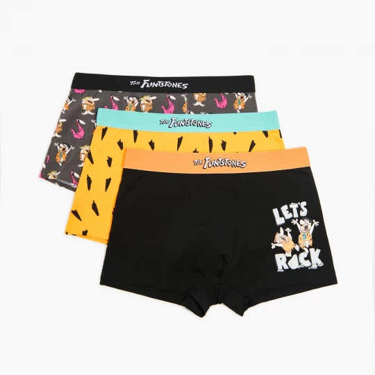 Obrázek produktu Cropp - Sada 3 kusů boxerek s potiskem The Flintstones - oranžová