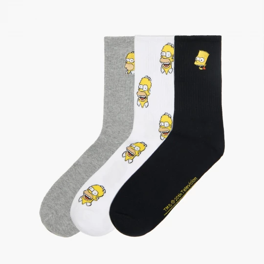 Obrázek produktu Cropp - Sada 3 párů ponožek Bart and Homer Simpsons - tmavě šedá
