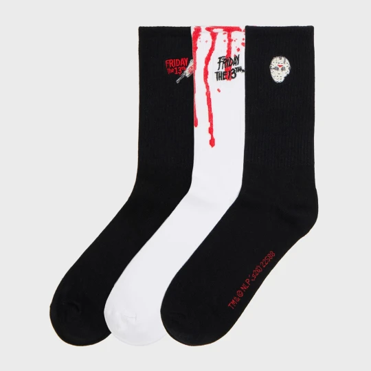 Obrázek produktu Cropp - Sada 3 párů ponožek Friday the 13th - černý