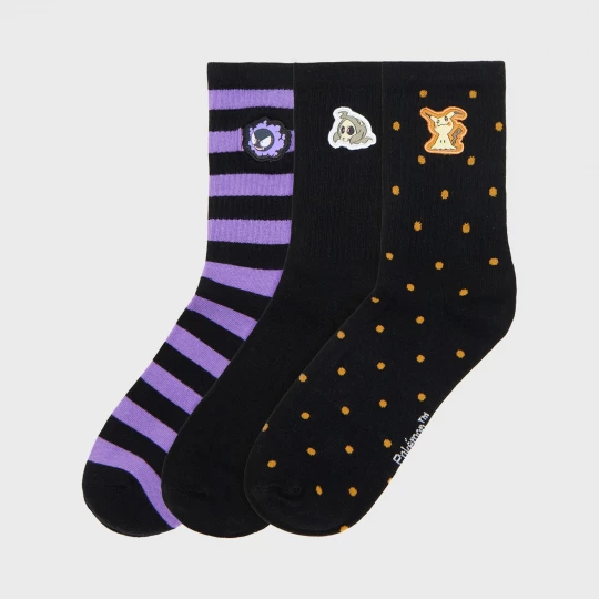 Obrázek produktu Cropp - Sada 3 párů ponožek Pokémon Gastly, Duskull, Mimikyu - černý
