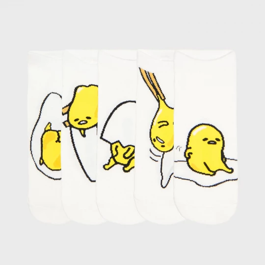 Obrázek produktu Cropp - Sada 5 párů ponožek s potiskem Gudetama - bílá