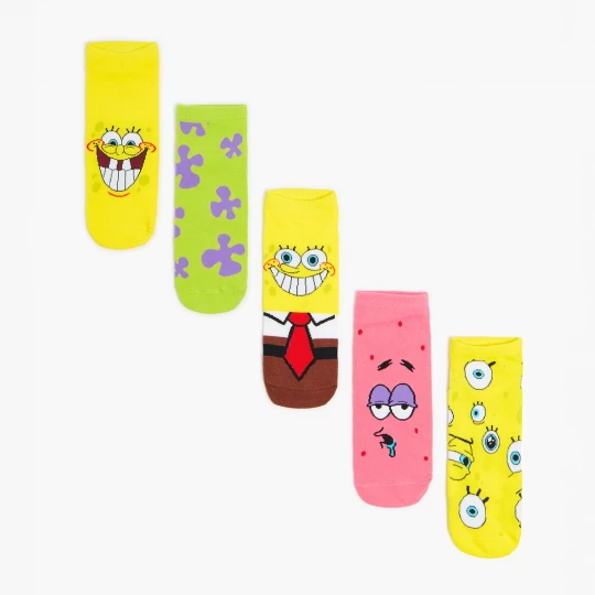 Obrázek produktu Cropp - Sada 5 párů ponožek s potiskem SpongeBob SquarePants - žlutá