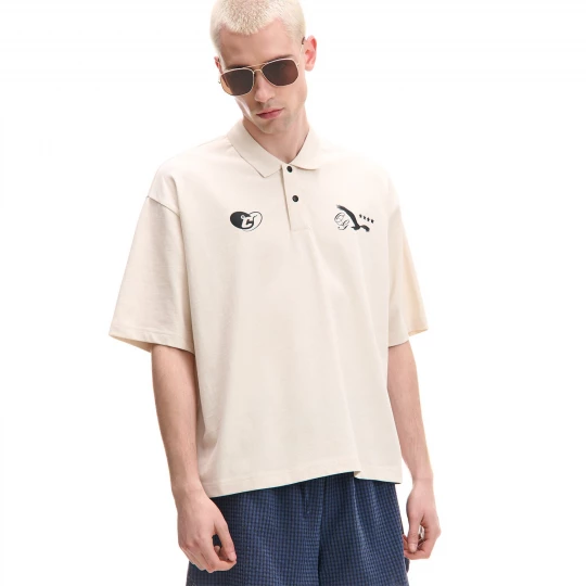 Obrázek produktu Cropp - Tričko polo s potiskem - béžová