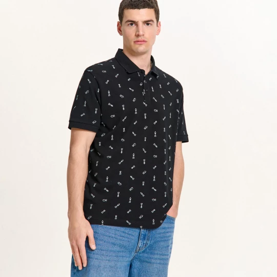 Obrázek produktu Cropp - Tričko polo s potiskem - černý