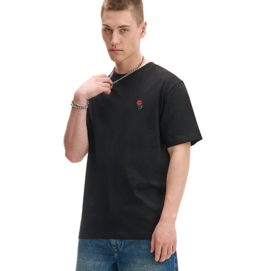 Obrázek produktu Cropp - Tričko s potiskem a výšivkou - černý