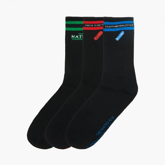 Obrázek produktu Cropp - Trojbalení ponožek s potiskem Matrix 4 - černý